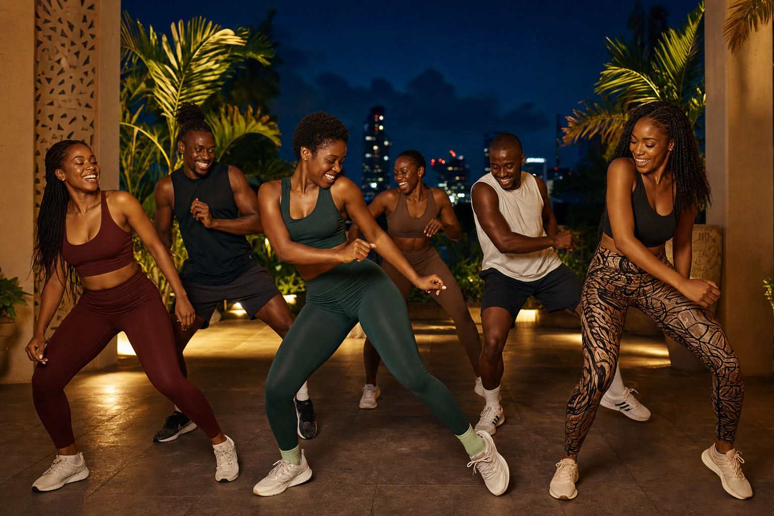 A group moving together in a joyful KIZALSA activation